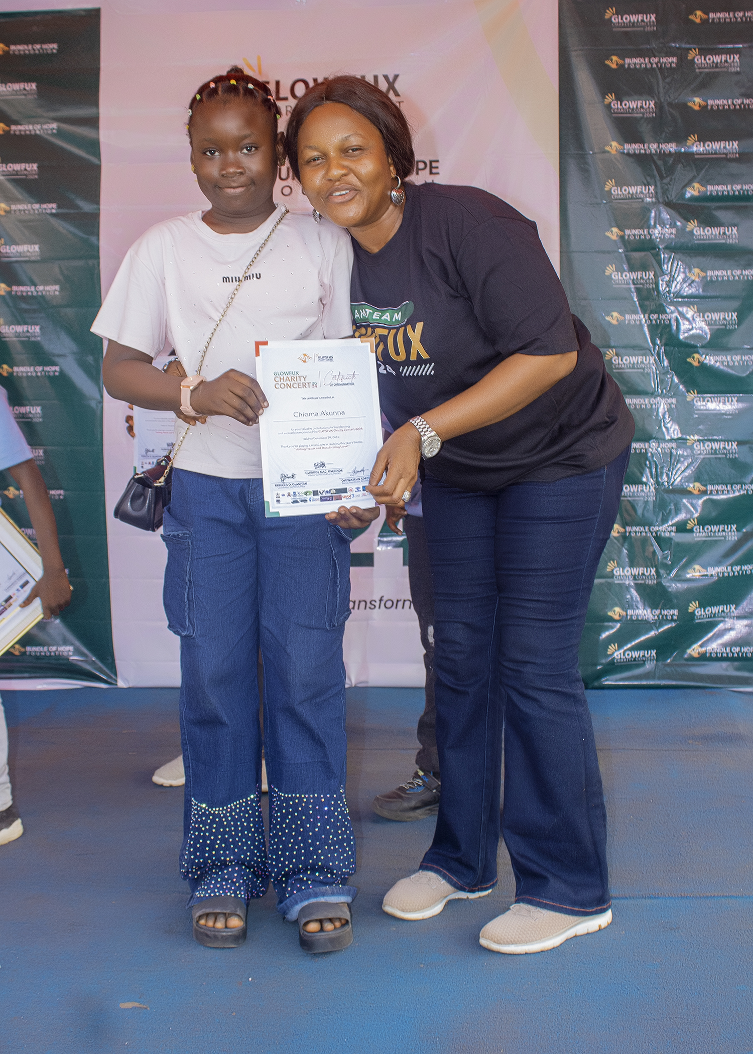 Glowfux Charity Concert 2024 - Certificate Moment
