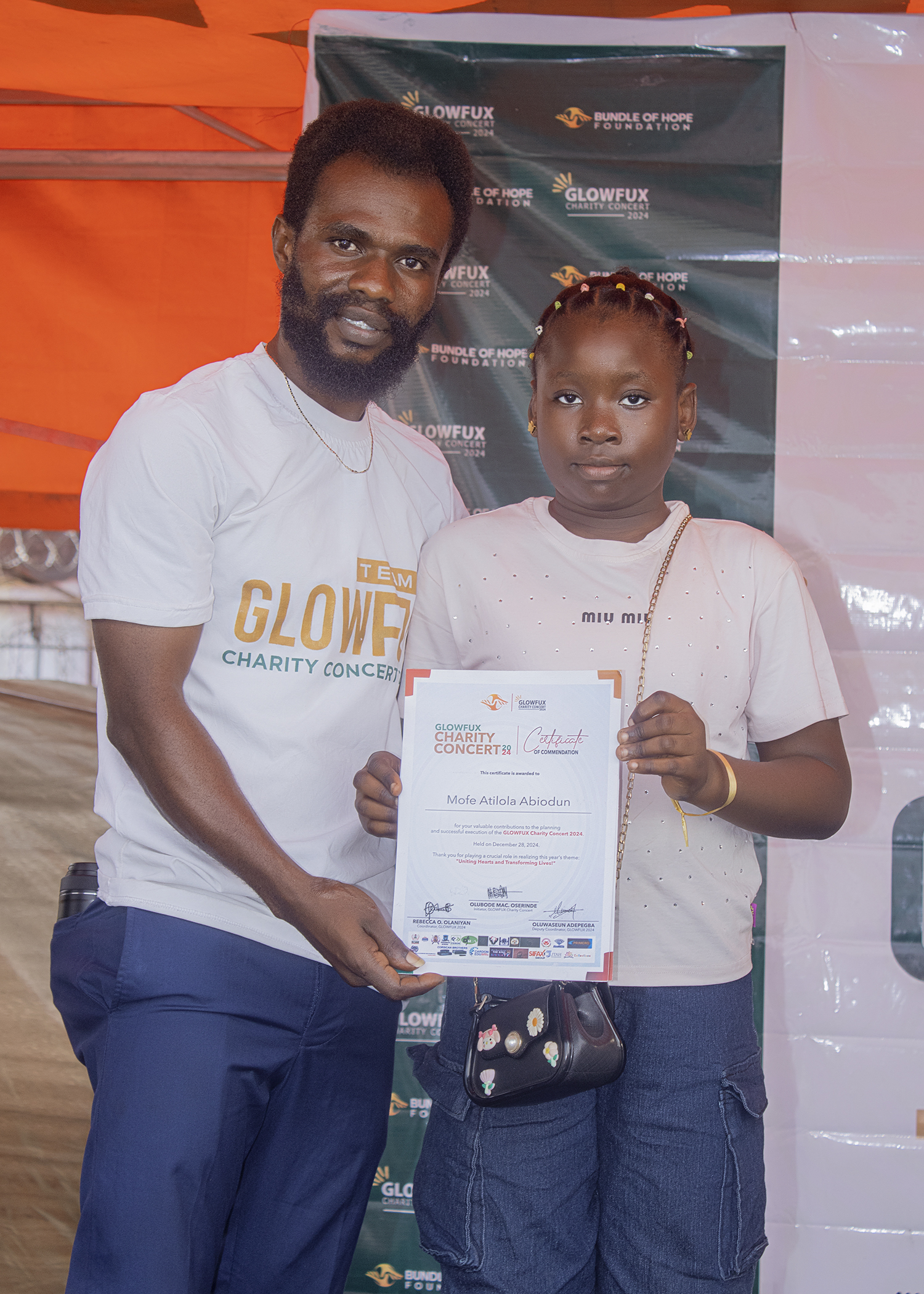 Glowfux Charity Concert 2024 - Certificate Moment